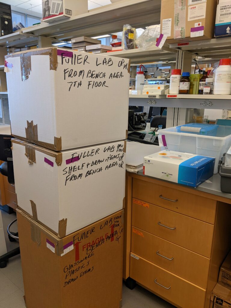 photo of the lab move of Dr. Patrick Fuller's sleep study lab from Beth Israel Deaconess Medical Center to UC-Davis.